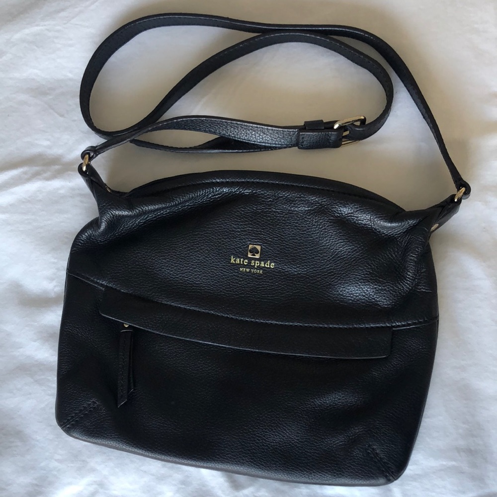 Kate Spade Black Leather crossbody - gently used